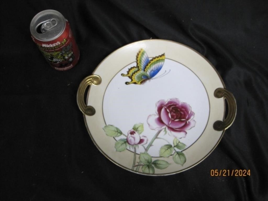 Vtg Hand Painted Floral Nippon Plate