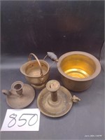 Brass Bowls, Candle Sticks