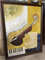 Abstract musical painting depicting music sheet,