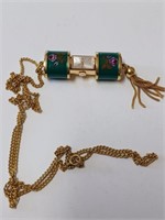 Goldtone Consul Floral Watch Necklace