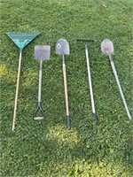 Garden tools and rakes