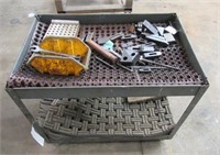2-Tier rolling shop cart with assorted tool