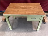 Cute Vintage Child’s Metal Desk, Formica Top