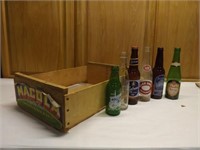 MACOLA Crate and Different Beer Bottles