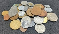 Lot w/ 50+ Foreign Coins, Nice Mixture & Dates