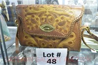 Tooled Leather Purse: