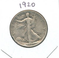 1920 Walking Liberty Silver Half Dollar