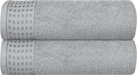 X1074  GLAMBURG Cotton Bath Towel Set 28x55 - Grey