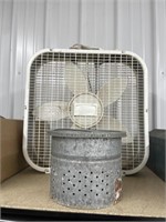 Box Fan & Minnow Bucket