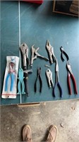 Assorted vice grips, and other pliers