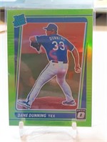 Dane Dunning 2021 Donruss Optic Rookie Rated Lime