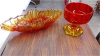 orange & red VINTAGE glassware
