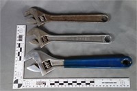 Lot three (3) adjustable wrenches