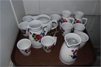 Tray lot of Lillian Lllen Austrian HP porcelain