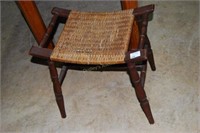 Dressing stool with cane seat