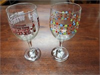 Glass wine glasses set of 2