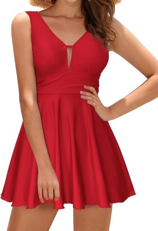 Cutout V Neck Swimdress