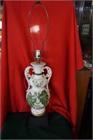 Hand Painted Victorian Lamp with Leaves