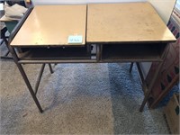 Metal double school desk