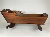 Dove tailed wood doll cradle