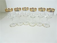 6 Vintage Wine Glasses