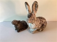 Concrete Rabbit Yard Figurines