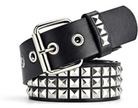 ZIKKA, BLACK STUDDED BELT, 43.3 X 1.5 IN