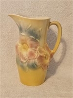 Vtg Glazed Yellow Pink Floral Royal Copley Vase