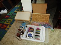 CHILD'S LEARNING BOARDS, STANDS, CASSETTE TAPES,