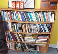 pine bookcase & contents