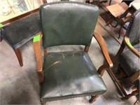 antique green captians chair