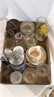 Glasses, jars, plates