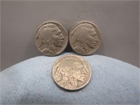 Lot of 3 1936 Buffalo Nickels