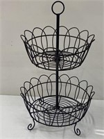 Two Tier Wire Fruit Stand 19” Tall