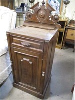 2DR ANTIQUE CABINET-MARBLE TOP MISSING