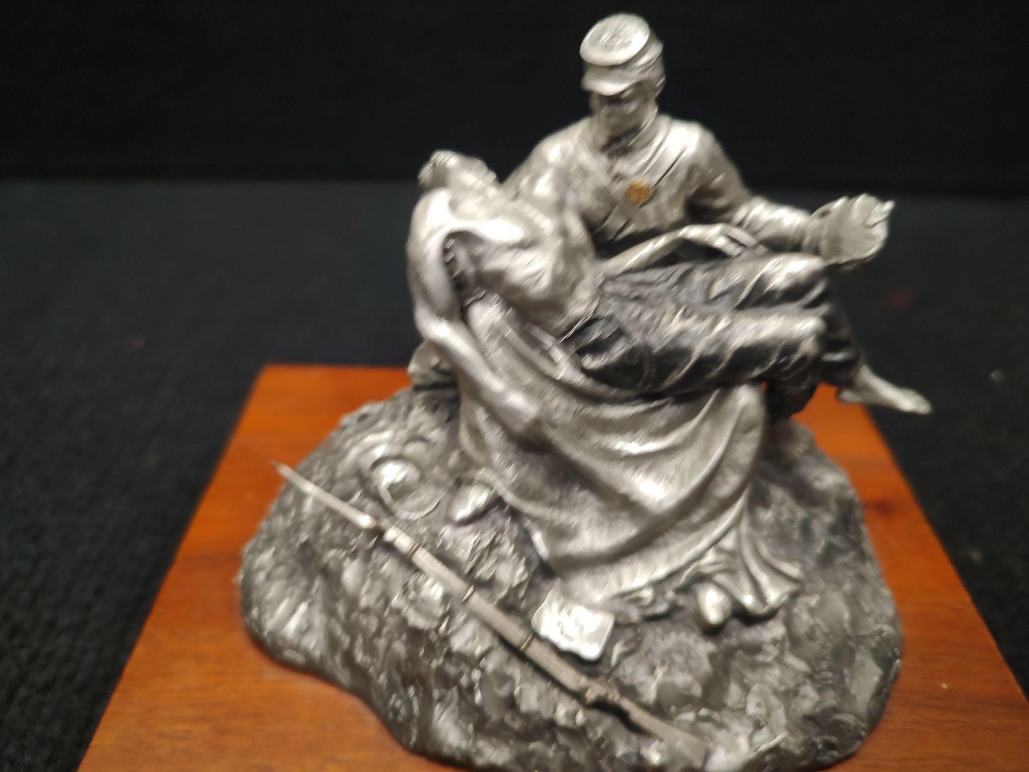 Pair of Pewter Civil War Statues