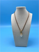 Pearl Tear Drop Necklace W/ Gold Tone Chain