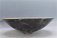 DARK GLAZED 'BLESSING OF CHILDREN' WIDE BOWL