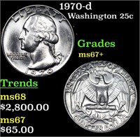 1970-d Washington Quarter 25c Grades Gem++ Unc