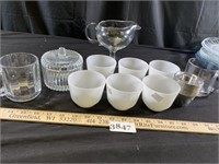 Vintage Dishes - Fireking Dessert Cups, Gravy Boat