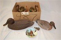 Wood/Porcelain Ducks, Brass Swans