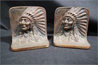 Native Indian Chief bookends