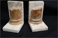 Ancient crumbling pillar marble bookends