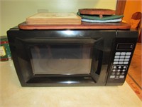 microwave & items on top