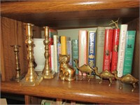brass camels,cat & candleholders