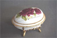 Japan Fine Porcelain Egg Decorated Music Ring Box