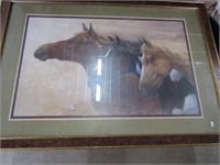 Home Interiors Framed Horses 39 x 27