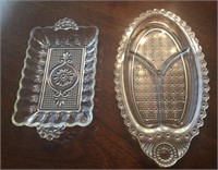 Pair of Glass Relish Trays