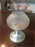 Floral Pattern Glass Top Candle Stick