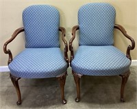 PAIR OF QUEEN ANNE STYLE SOUTHWOOD BLUE